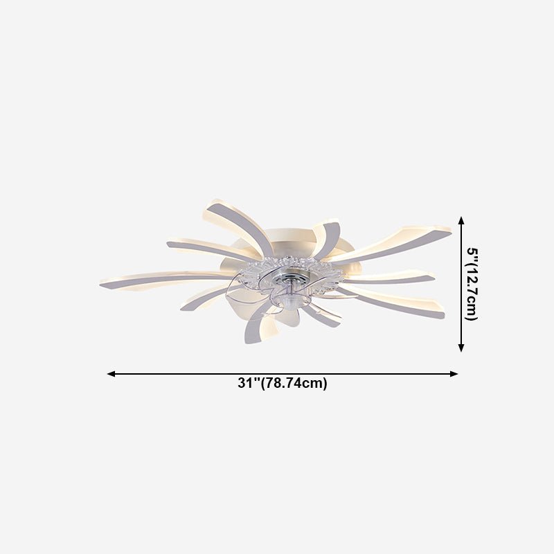 Luce a ventola del soffitto in metallo nordico illuminazione a filo a filo multipla con lama della ventola di plastica