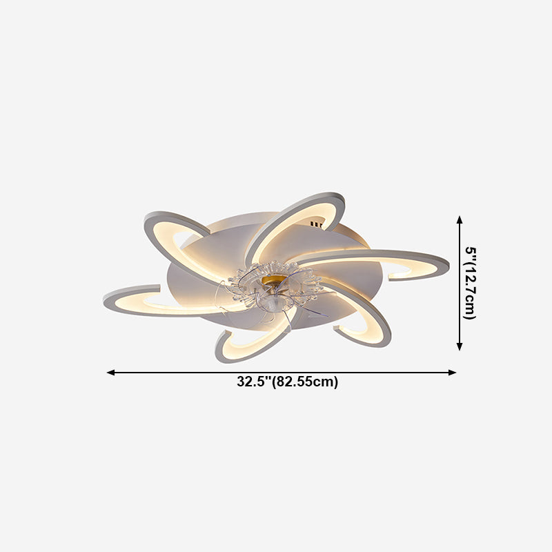 Luce a ventola del soffitto in metallo nordico illuminazione a filo a filo multipla con lama della ventola di plastica
