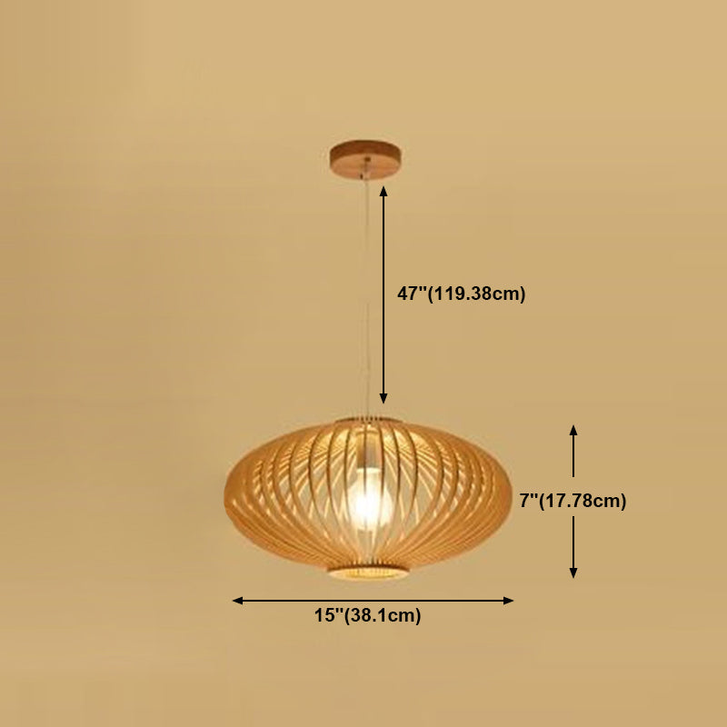 Éclairage suspendu de style contemporain avec une teinte en bois avec une teinte en bois