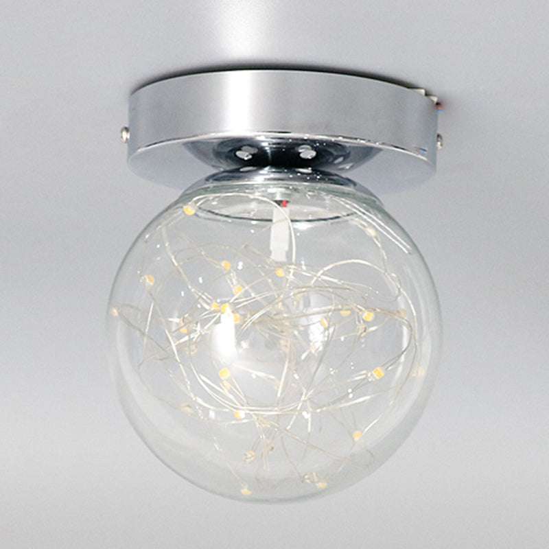 Plafonnier en forme de boule, style moderne et simple, en verre, 1 lumière, montage encastré, pour allée de balcon