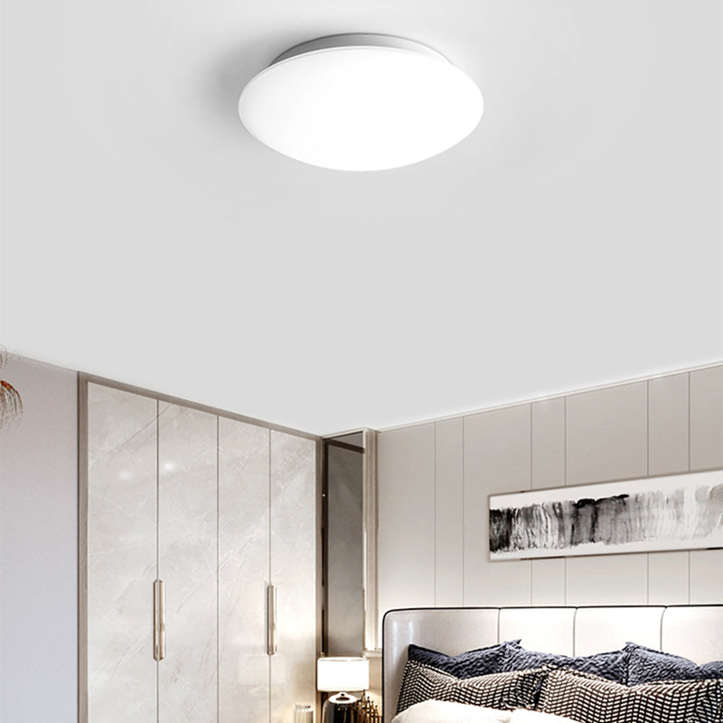 Round Shape Ceiling Lamp Modern Simple Style Iron 1 Light Flush Mount with Glass Lampshade for Aisle
