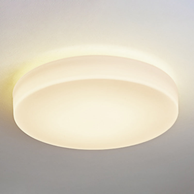 Round Shape Ceiling Lamp Modern Simple Style Iron 1 Light Flush Mount with Glass Lampshade for Aisle