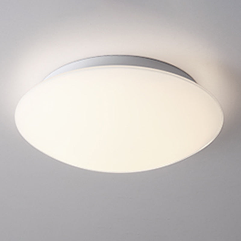Round Shape Ceiling Lamp Modern Simple Style Iron 1 Light Flush Mount with Glass Lampshade for Aisle