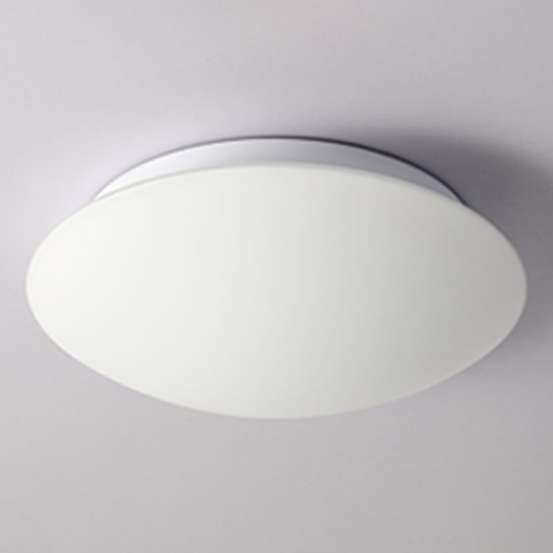 Round Shape Ceiling Lamp Modern Simple Style Iron 1 Light Flush Mount with Glass Lampshade for Aisle
