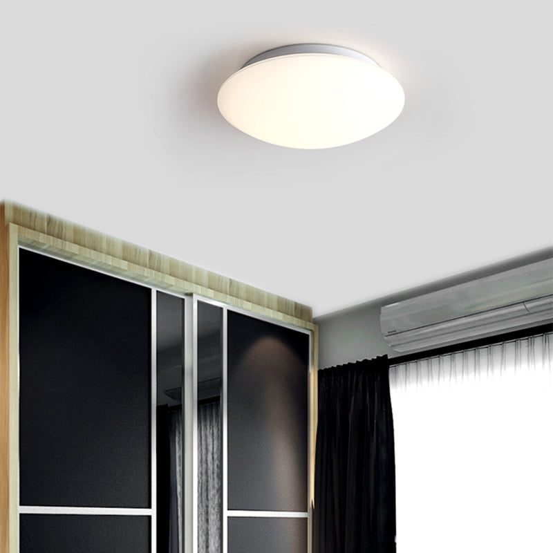 Round Shape Ceiling Lamp Modern Simple Style Iron 1 Light Flush Mount with Glass Lampshade for Aisle