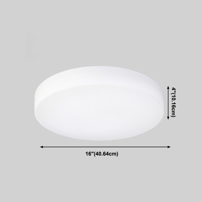 Round Shape Ceiling Lamp Modern Simple Style Iron 1 Light Flush Mount with Glass Lampshade for Aisle
