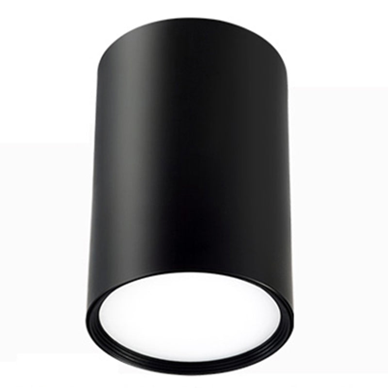 Plafonnier LED de forme cylindrique, style simple et moderne, en aluminium, 1 lumière, montage encastré pour allée