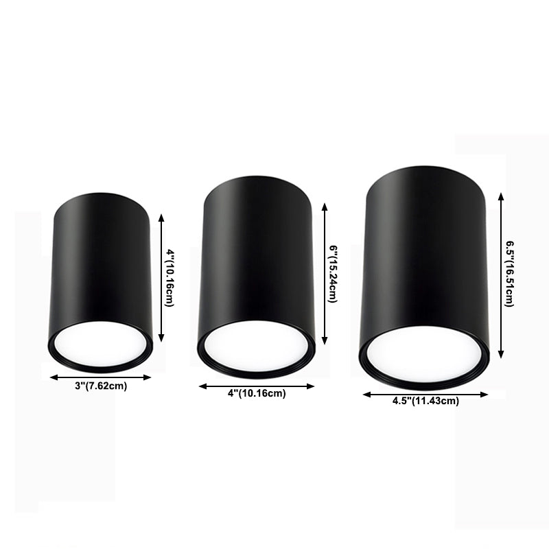 Plafonnier LED de forme cylindrique, style simple et moderne, en aluminium, 1 lumière, montage encastré pour allée