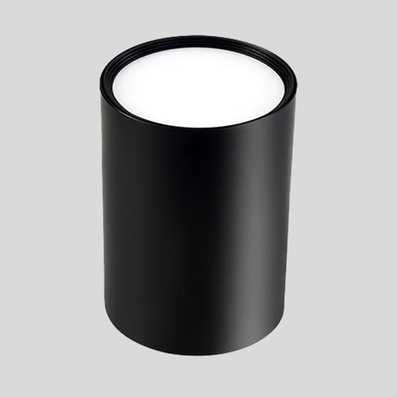Plafonnier LED de forme cylindrique, style simple et moderne, en aluminium, 1 lumière, montage encastré pour allée