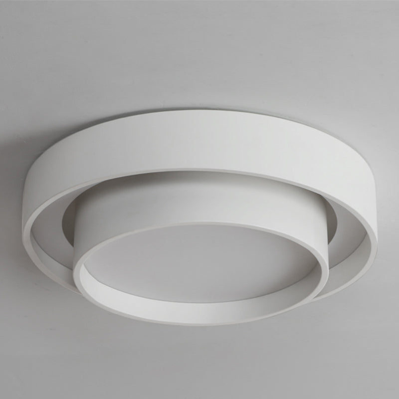 Modern Minimalist LED Ceiling Fixture Plastic Circular Flush Mount with Acrylic Shade