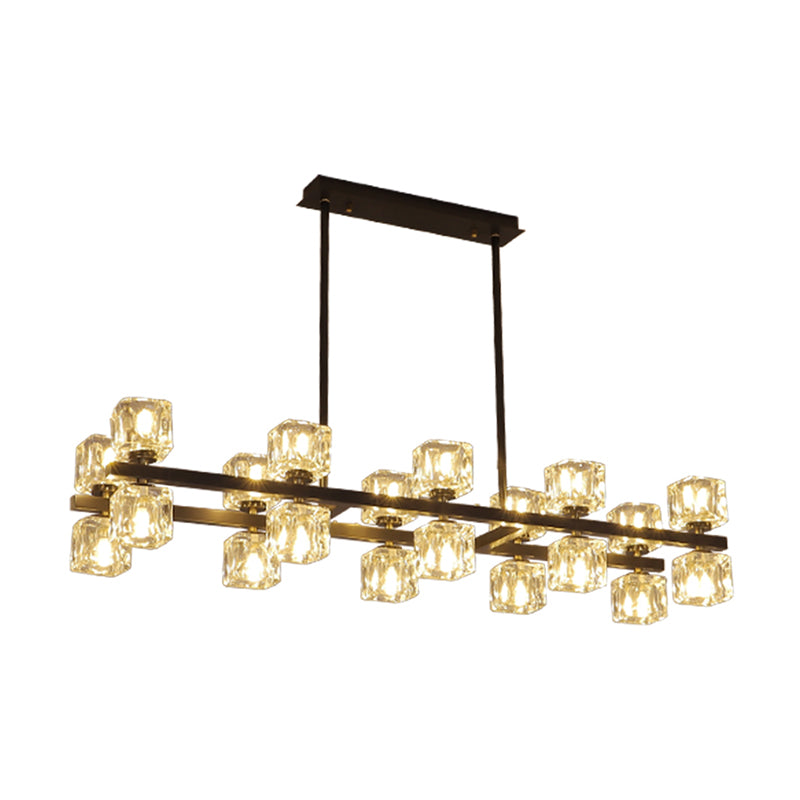 Luminaire de l'île contemporaine Crystal Cube Island Lights for Kitchen