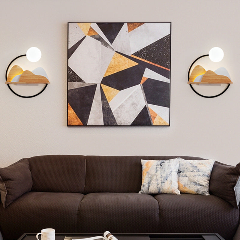 Schwarze Kugelleuchten Leuchten moderner Metall 2 Leuchten Wandmontagelampe