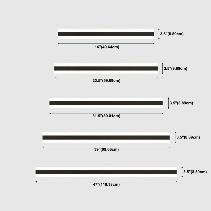 Lineare Form Metallwandbeleuchtung moderner Stil Einmals Wandhalterung in Schwarz