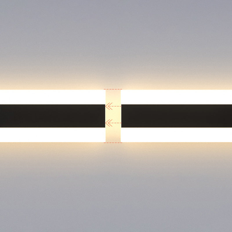 Lineare Form Metallwandbeleuchtung moderner Stil Einmals Wandhalterung in Schwarz
