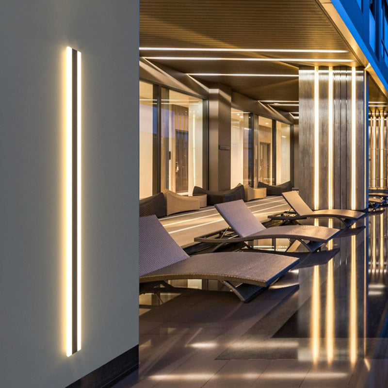 Lineare Form Metallwandbeleuchtung moderner Stil Einmals Wandhalterung in Schwarz