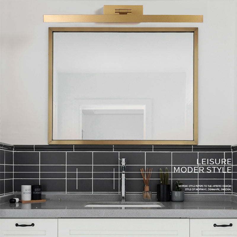 Moderne stijl lineaire schaduw muur sconce metaal 1 licht spiegel muur gemonteerde verlichting in goud