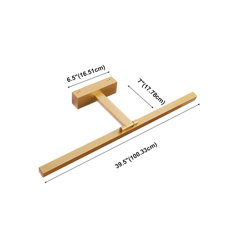 Moderne stijl lineaire schaduw muur sconce metaal 1 licht spiegel muur gemonteerde verlichting in goud