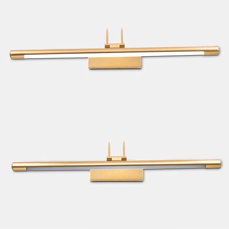 Linear Shape Metal Wall Sconce Modern Single Light Mirror Wall Mounted Lighting