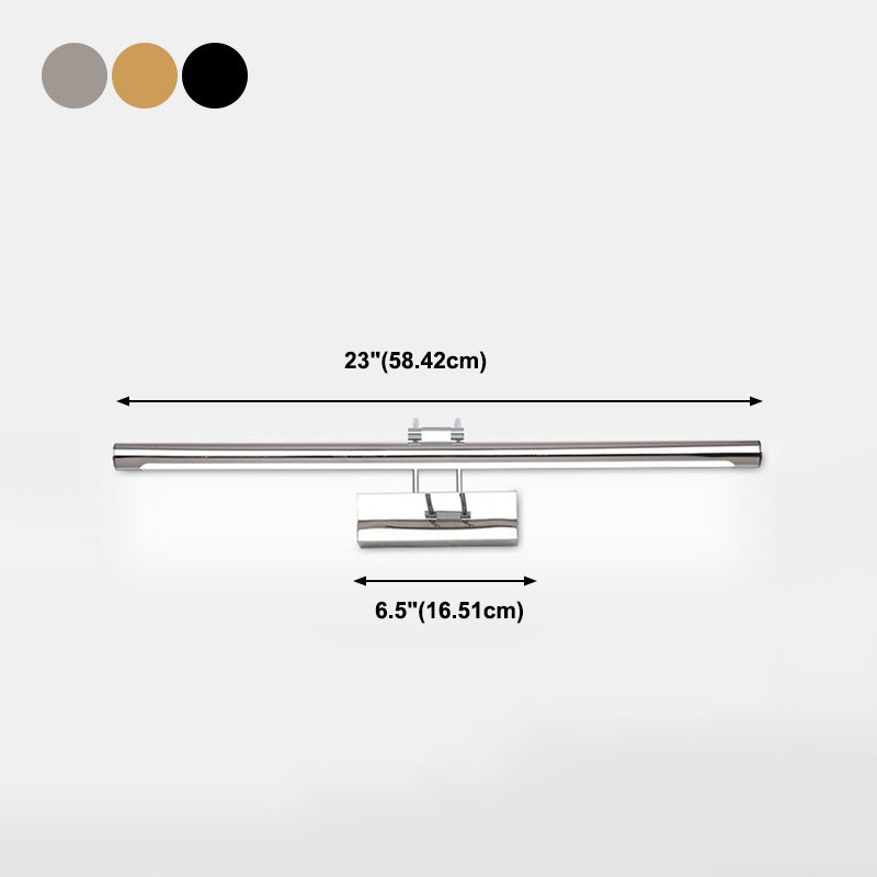 Linear Shape Metal Wall Sconce Modern Single Light Mirror Wall Mounted Lighting