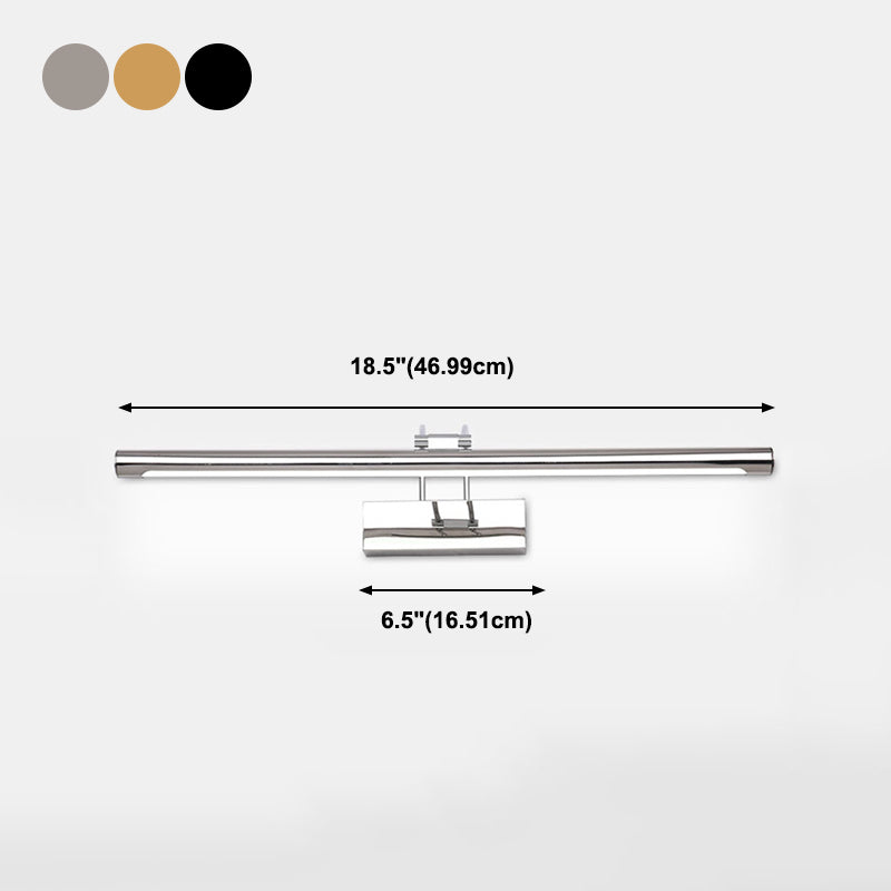 Linear Shape Metal Wall Sconce Modern Single Light Mirror Wall Mounted Lighting