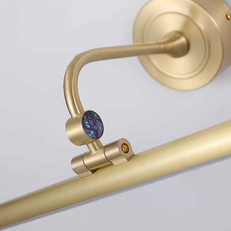 Linear Shape Metal Wall Sconce Modern Style 1-Light Mirror Wall Mount Light Fixture