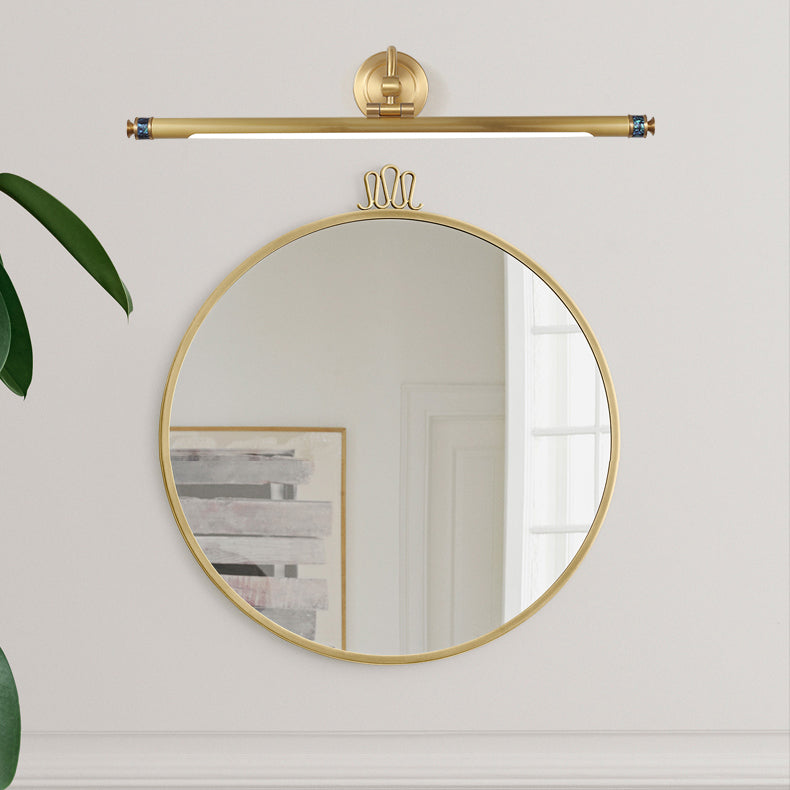 Linear Shape Metal Wall Sconce Modern Style 1-Light Mirror Wall Mount Light Fixture