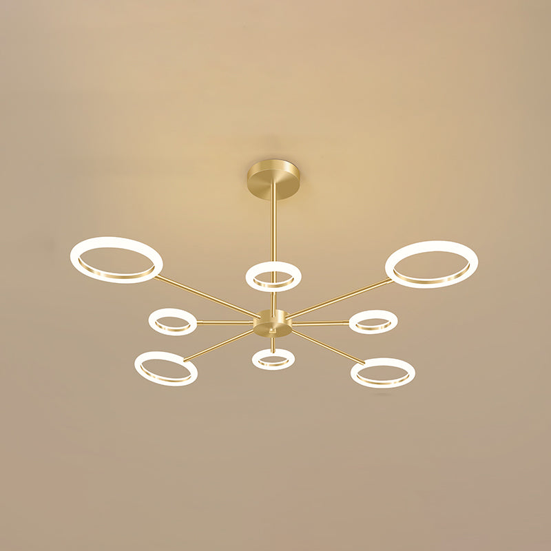 Acrylic Gold LED Pendant Light in Modern Artistic Style Lacquered Metal Chandelier for Living Room