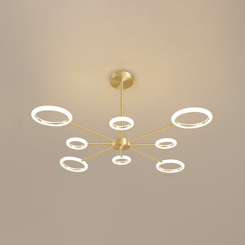 Acrylic Gold LED Pendant Light in Modern Artistic Style Lacquered Metal Chandelier for Living Room