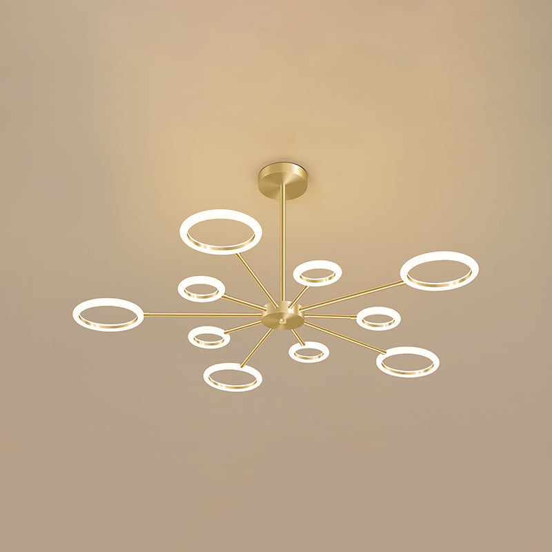Acrylic Gold LED Pendant Light in Modern Artistic Style Lacquered Metal Chandelier for Living Room