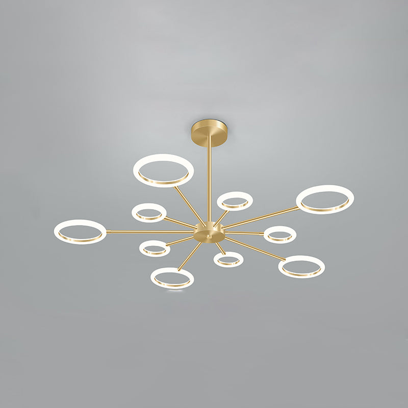 Acrylic Gold LED Pendant Light in Modern Artistic Style Lacquered Metal Chandelier for Living Room
