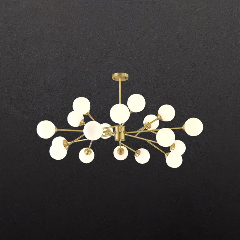 Glass Gold Chandelier in Modern Artistic Style Copper Globe Pendant Light for Interior Spaces