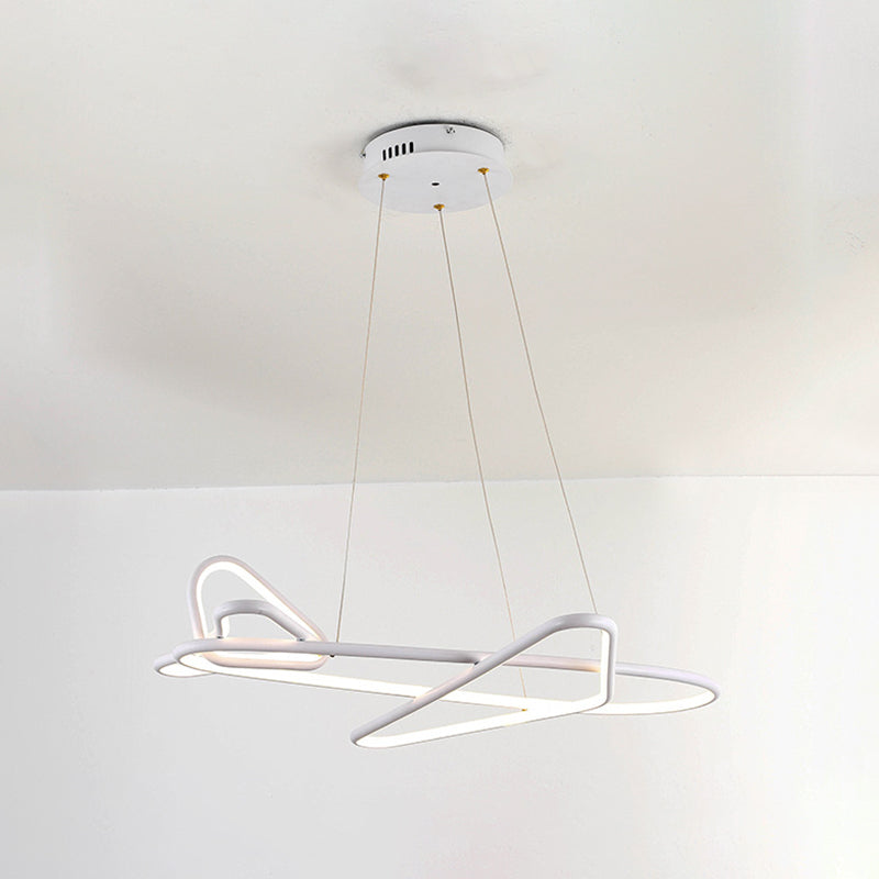 Modern Creative LED Pendant Light Lacquered Aluminium Linear Chandelier with Silicone Shade