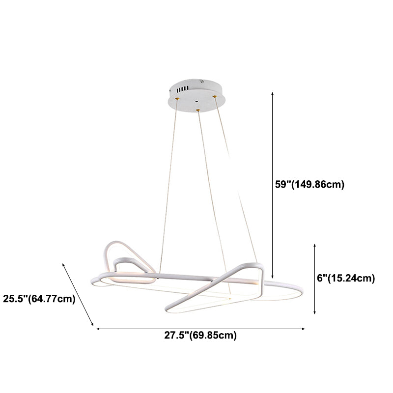 Modern Creative LED Pendant Light Lacquered Aluminium Linear Chandelier with Silicone Shade