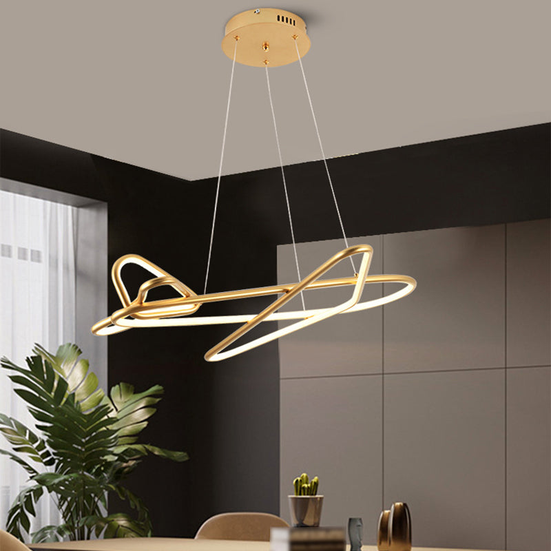 Modern Creative LED Pendant Light Lacquered Aluminium Linear Chandelier with Silicone Shade