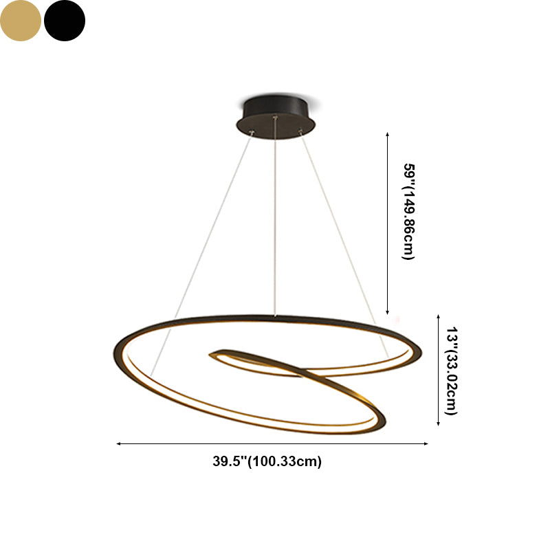 Silicone LED Pendant Light in Modern Artistic Style Aluminium Linear Chandelier for Interior Spaces