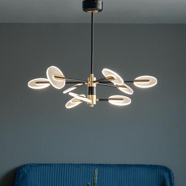 Black Acrylic Pendant Light Sputnik Modern LED Hanging Light for Living Room