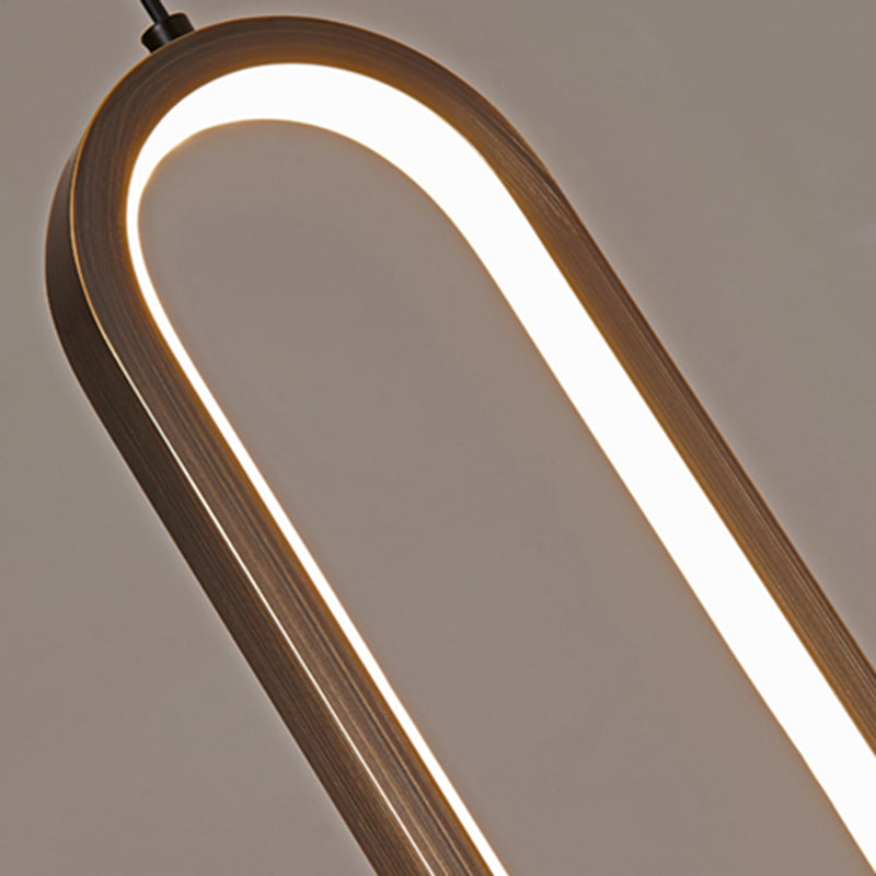 Metal Minimalist Hanging Lights Modern Style Linear suspension Mont Fixture pour salle à manger