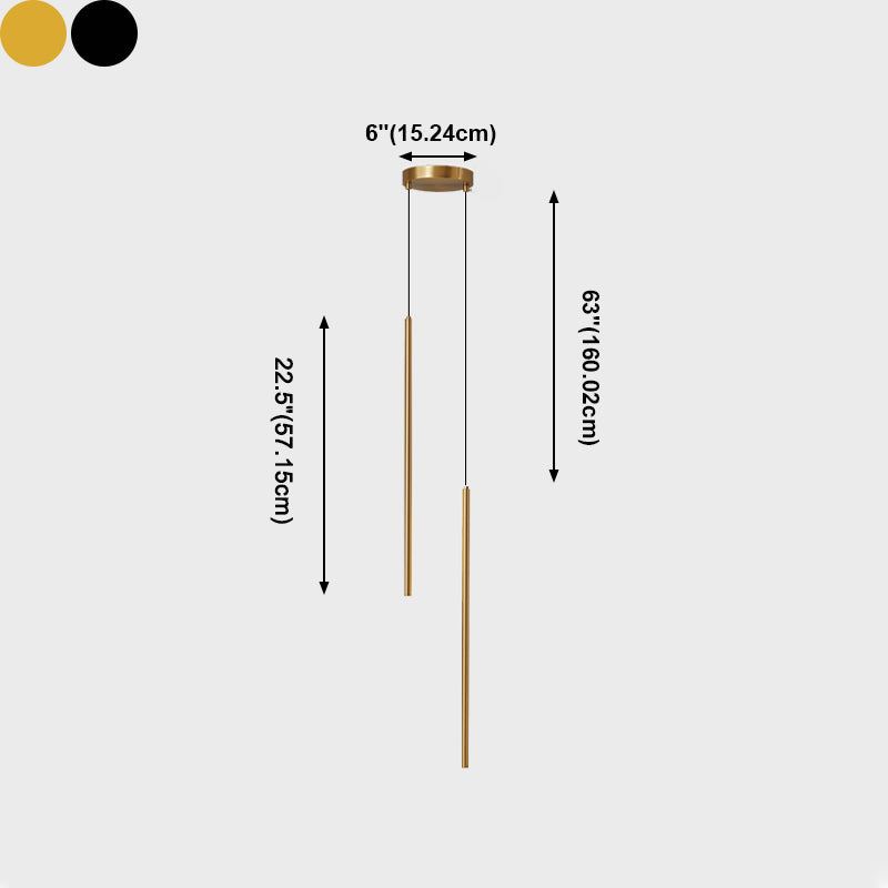 Lumières suspendues linéaires Symiss à montage suspendu en métal moderne pour chambre à coucher