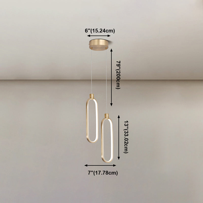 Lumières suspendues linéaires Symiss à montage suspendu en métal moderne pour le chevet