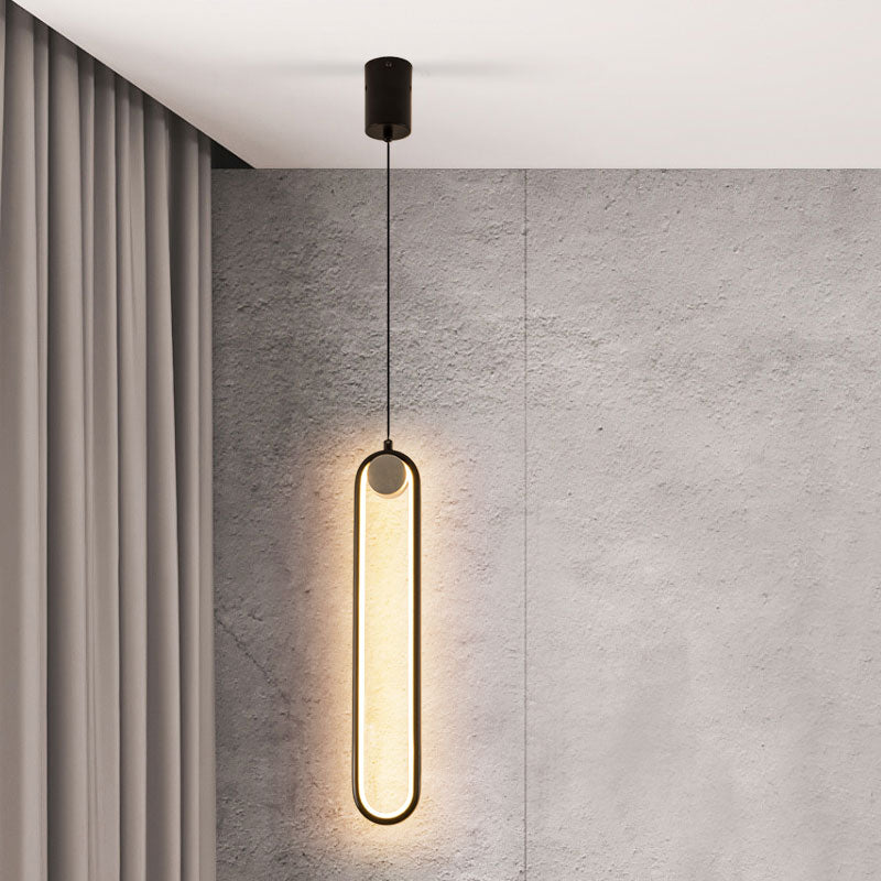 Metal Minimalist Hanging Lights Modern Style 1-Light Linear Srowing Lamping pour chambre à coucher