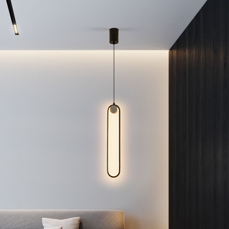 Luces colgantes minimalistas de metal Estilo moderno Lámpara colgante lineal de 1 luce para dormitorio