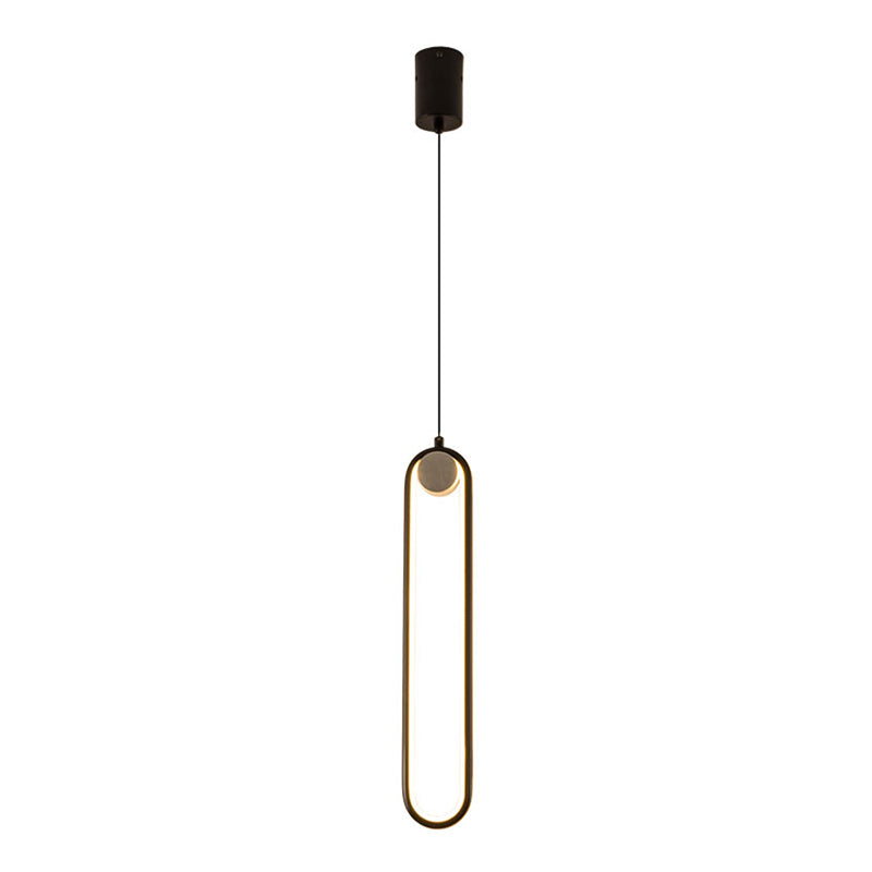 Luces colgantes minimalistas de metal Estilo moderno Lámpara colgante lineal de 1 luce para dormitorio