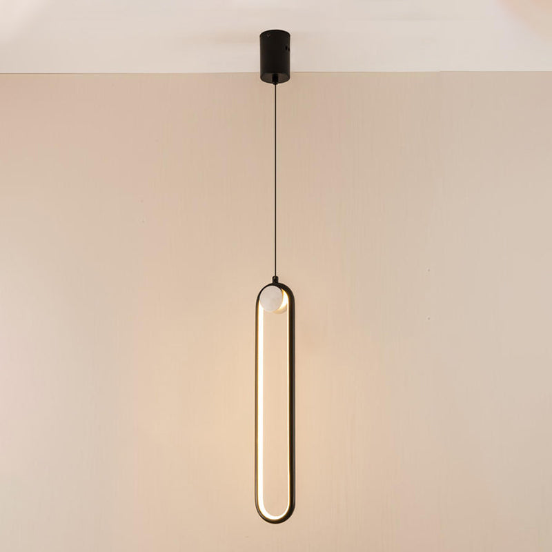 Luces colgantes minimalistas de metal Estilo moderno Lámpara colgante lineal de 1 luce para dormitorio