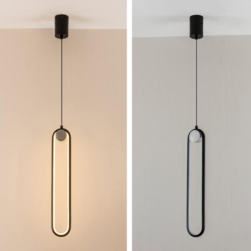 Metal Minimalist Hanging Lights Modern Style 1-Light Linear Srowing Lamping pour chambre à coucher