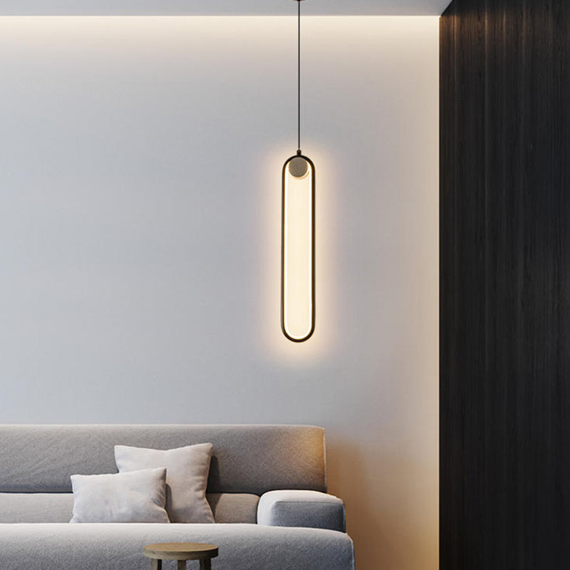Luces colgantes minimalistas de metal Estilo moderno Lámpara colgante lineal de 1 luce para dormitorio