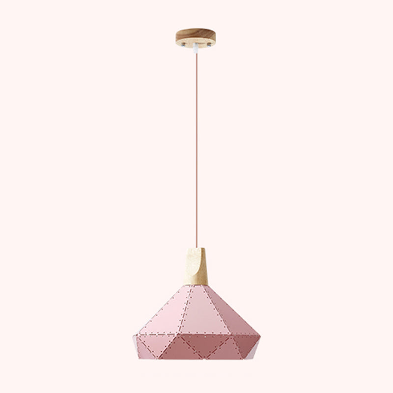 Metal Dome Hanging Lights Modern Macaron Style 1 Light Pendant Light pour salle à manger