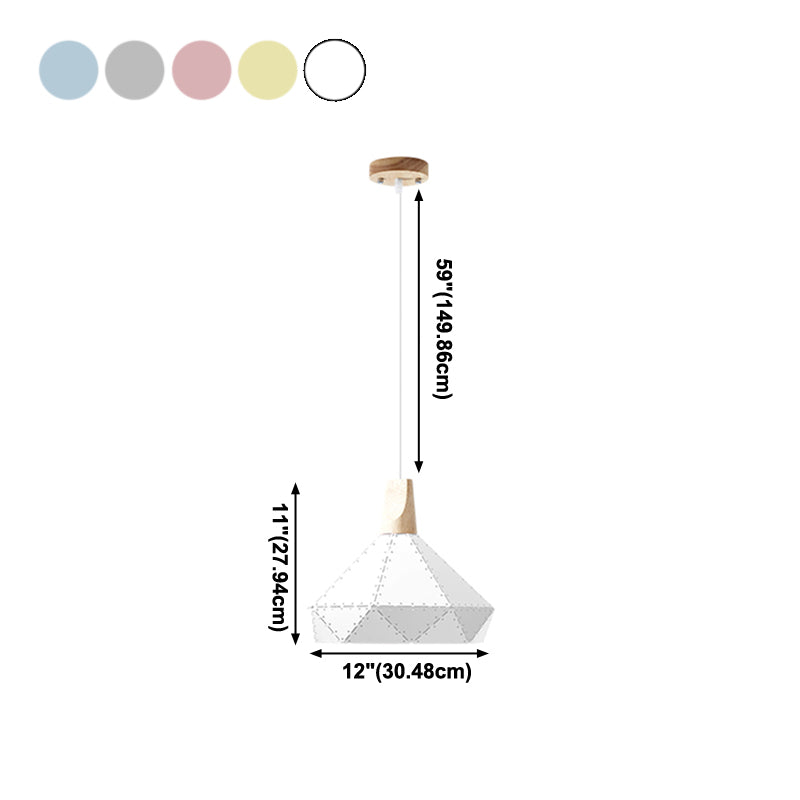 Metal Dome Hanging Lights Modern Macaron Style 1 Light Pendant Light pour salle à manger