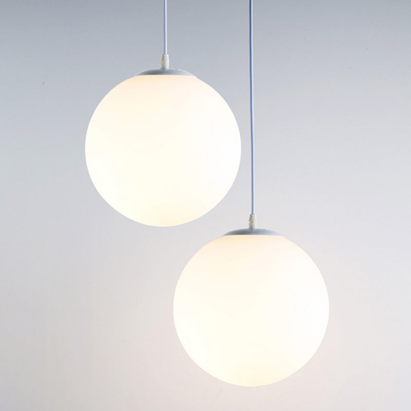 Lampe à suspension en verre blanc escaliers globaux pendentif pendentif avec 1 lumière