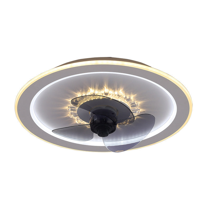 Moderni ventilatori geometrici con soffitto geometrico a ventole a ventole leggera moderna con ombra acrilica