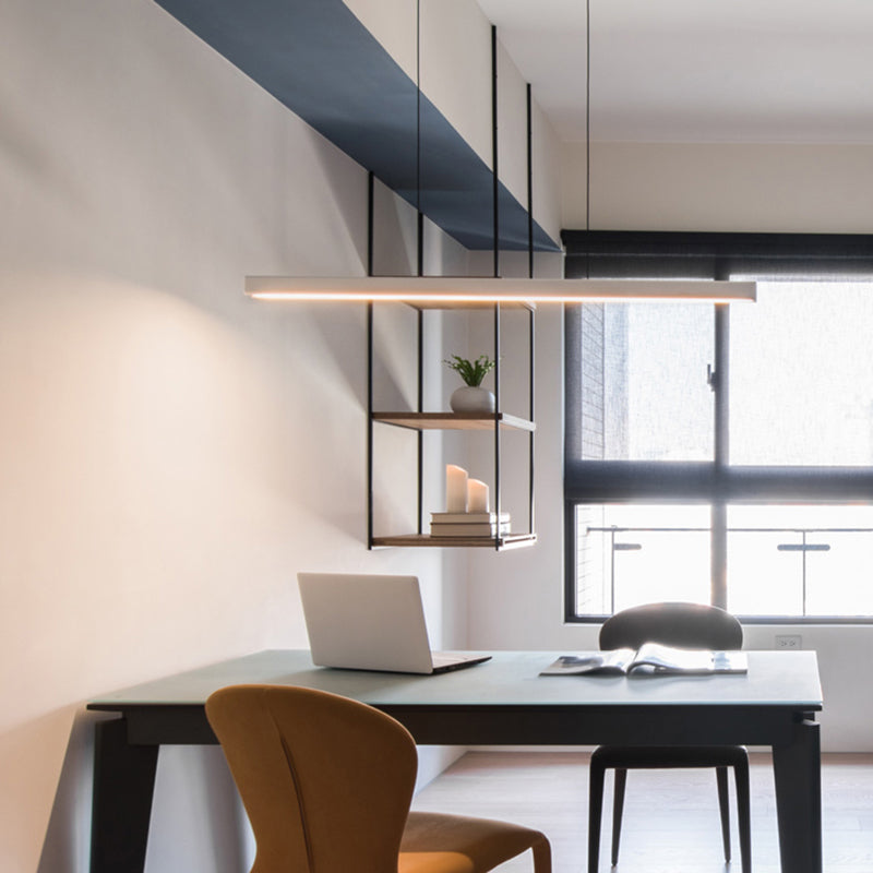 Nordic Modern Island Light LED Long Linear Pendant Lamp pour salle à manger